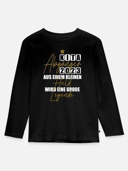 Kita Held - Kinder Premium Bio Langarmshirt - Schwarz