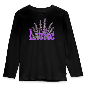 Lieke - Kinder Premium Bio Langarmshirt - Schwarz - Vorne - AI Model Kid Male (0cm)