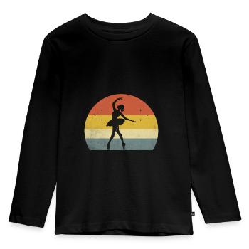 Retro Dancer For Dancing Dancer Choreography - Kids' Premium Longsleeve Shirt - black - Front - AI Model Kid Male (0cm)