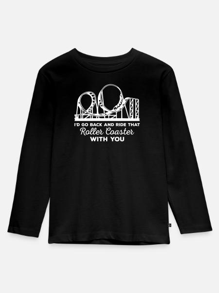 Roller Coaster With You - Kinder Premium Bio Langarmshirt - Schwarz