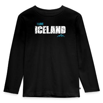I love Iceland Glacier Iceland - Kids' Premium Longsleeve Shirt - black - Front - AI Model Kid Male (0cm)