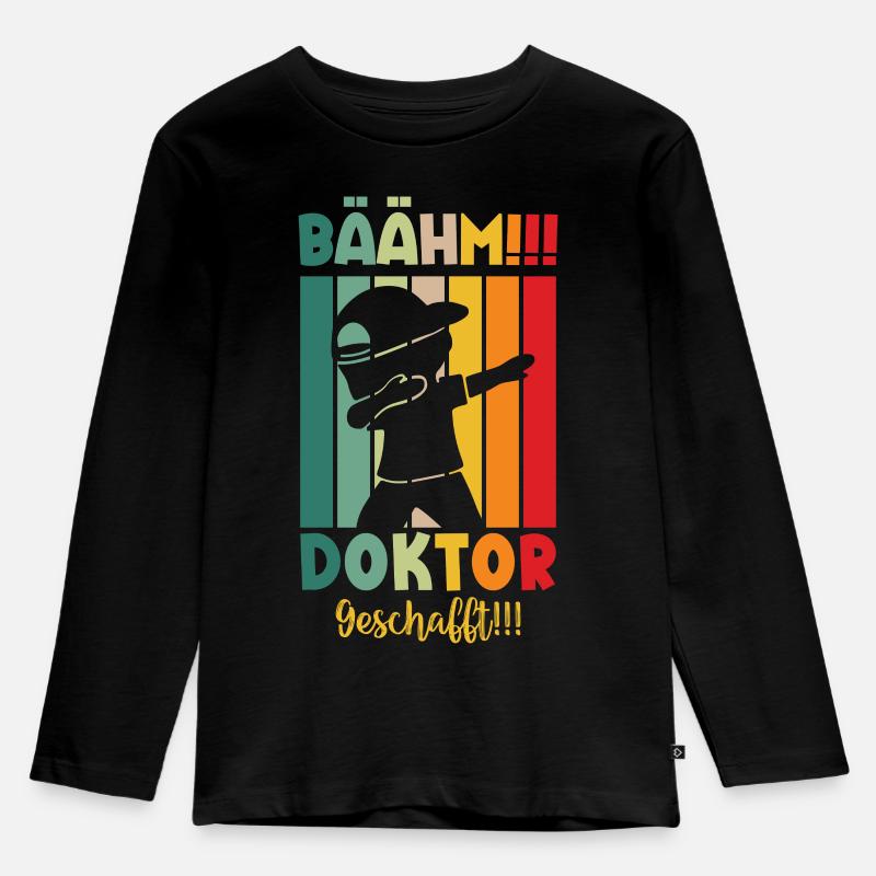 Doktor Geschafft 2024 - Kinder Premium Bio Langarmshirt - Schwarz