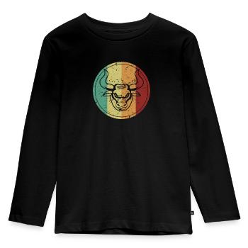Investor Bull Bear Day Trader Broker Stock Market - Kids' Premium Longsleeve Shirt - black - Front - AI Model Kid Male (0cm)