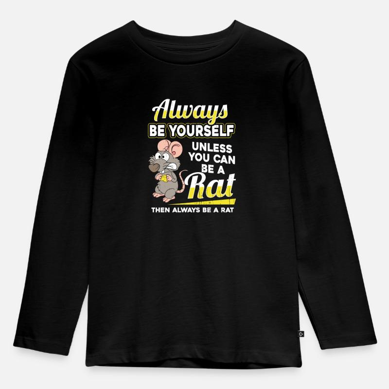 Ratte - Kinder Premium Bio Langarmshirt - Schwarz