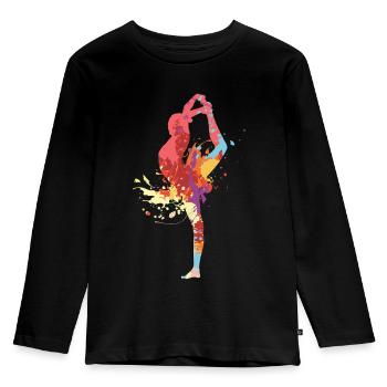 Turnen - Kinder Premium Bio Langarmshirt - Schwarz - Vorne - AI Model Kid Male (0cm)
