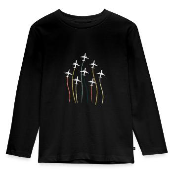 Fier pilote d’avion Aviation Dictons drôles - T-shirt manches longues Premium Enfant - noir - Devant - AI Model Kid Male (0cm)