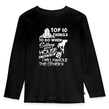 Real Estate Agent Real Estate Agent Job - Kids' Premium Longsleeve Shirt - black - Front - AI Model Kid Male (0cm)