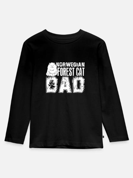Norweski Leśny Tata Norweski Leśny - Premium økologisk langærmet T-shirt til børn - sort