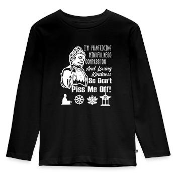 Buddha Buddha Practicing - Kids' Premium Longsleeve Shirt - black - Front - AI Model Kid Male (0cm)