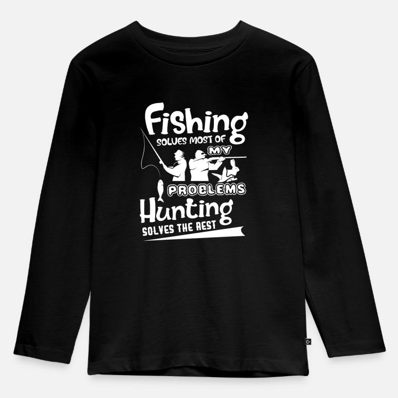 Jagd Jagd löst den Rest - Kinder Premium Bio Langarmshirt - Schwarz