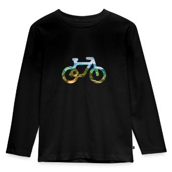 Bicycle in Landscape - Kinder Premium Bio Langarmshirt - Schwarz - Vorne - AI Model Kid Male (0cm)