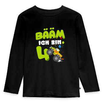 4. Geburtstag Junge 4 Jahre Monstertruck - Kinder Premium Bio Langarmshirt - Schwarz - Vorne - AI Model Kid Male (0cm)