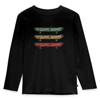 Skateboard Skater Skateboards Skateboarding - Kids' Premium Longsleeve Shirt - black - Front - AI Model Kid Male (0cm)