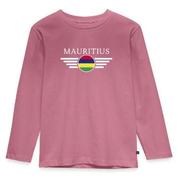 I Love Mauritius, Elegance Style Design T-Shirt - Kids' Premium Longsleeve Shirt - mauve - Front - AI Model Kid Female (0cm)