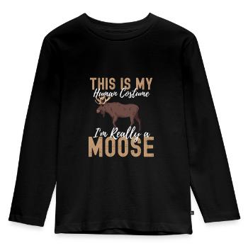elk - Kids' Premium Longsleeve Shirt - black - Front - AI Model Kid Male (0cm)