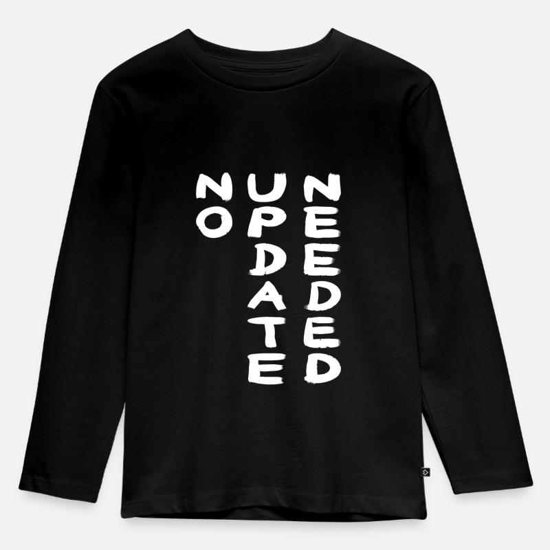 NO UPDATE white - Kinder Premium Bio Langarmshirt - Schwarz