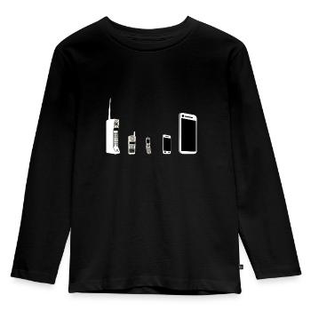 Mobile Phone Evolution - Kids' Premium Longsleeve Shirt - black - Front - AI Model Kid Male (0cm)