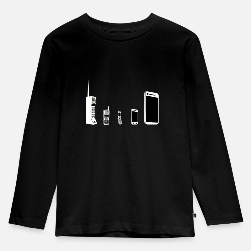 Handy Evolution - Kinder Premium Bio Langarmshirt - Schwarz