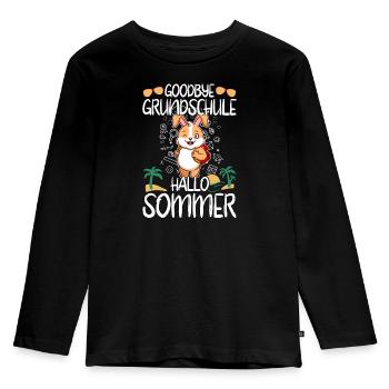 Goodbye Grundschule Hallo Sommer Grundschüler - Kinder Premium Bio Langarmshirt - Schwarz - Vorne - AI Model Kid Male (0cm)