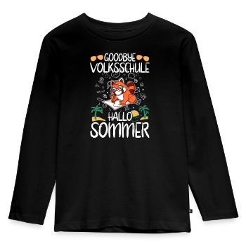 Goodbye Volksschule Hallo Sommer Grundschüler - Kinder Premium Bio Langarmshirt - Schwarz - Vorne - AI Model Kid Male (0cm)