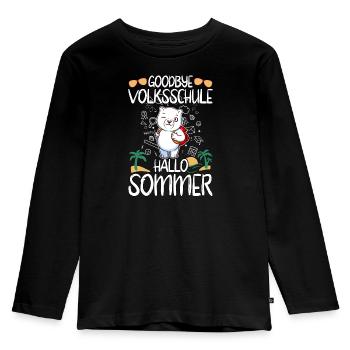 Goodbye Volksschule Hallo Sommer Grundschüler - Kinder Premium Bio Langarmshirt - Schwarz - Vorne - AI Model Kid Male (0cm)