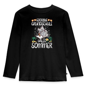 Goodbye Grundschule Hallo Sommer Grundschüler - Kinder Premium Bio Langarmshirt - Schwarz - Vorne - AI Model Kid Male (0cm)