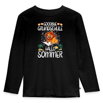 Goodbye Grundschule Hallo Sommer Grundschüler - Kinder Premium Bio Langarmshirt - Schwarz - Vorne - AI Model Kid Male (0cm)