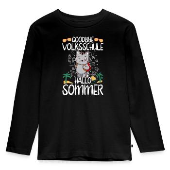 Goodbye Volksschule Hallo Sommer Grundschüler - Kinder Premium Bio Langarmshirt - Schwarz - Vorne - AI Model Kid Male (0cm)