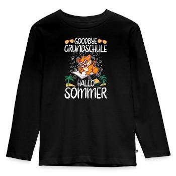 Goodbye Grundschule Hallo Sommer Grundschüler - Kinder Premium Bio Langarmshirt - Schwarz - Vorne - AI Model Kid Male (0cm)