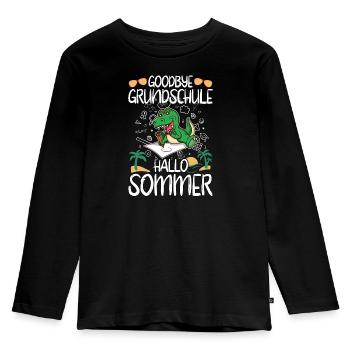 Goodbye Grundschule Hallo Sommer Grundschüler - Kinder Premium Bio Langarmshirt - Schwarz - Vorne - AI Model Kid Male (0cm)