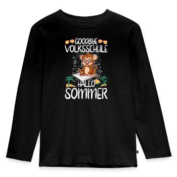 Goodbye Volksschule Hallo Sommer Grundschüler - Kinder Premium Bio Langarmshirt - Schwarz - Vorne - AI Model Kid Male (0cm)