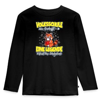 Volksschule Geschafft Grundschulabschluss 5.Klasse - Kinder Premium Bio Langarmshirt - Schwarz - Vorne - AI Model Kid Male (0cm)