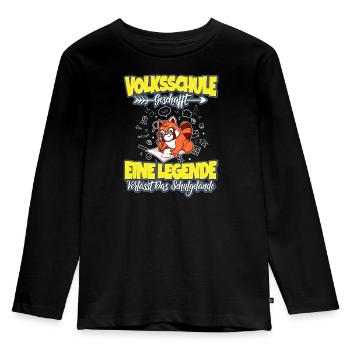 Volksschule Geschafft Grundschulabschluss 5.Klasse - Kinder Premium Bio Langarmshirt - Schwarz - Vorne - AI Model Kid Male (0cm)