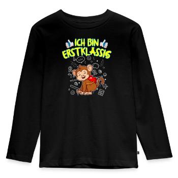 Ich Bin Erstklassig Einschulung Grundschule - Kinder Premium Bio Langarmshirt - Schwarz - Vorne - AI Model Kid Male (0cm)