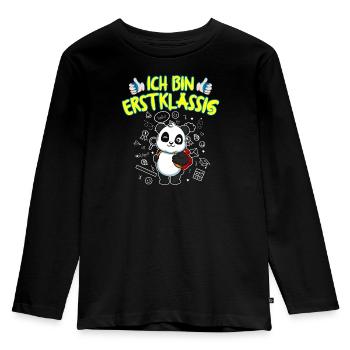 Ich Bin Erstklassig Einschulung Grundschule - Kinder Premium Bio Langarmshirt - Schwarz - Vorne - AI Model Kid Male (0cm)