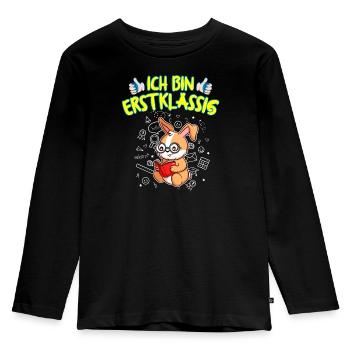 Ich Bin Erstklassig Einschulung Grundschule - Kinder Premium Bio Langarmshirt - Schwarz - Vorne - AI Model Kid Male (0cm)
