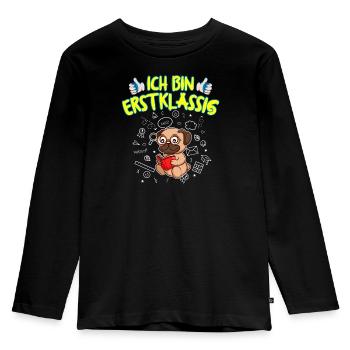 Ich Bin Erstklassig Einschulung Grundschule - Kinder Premium Bio Langarmshirt - Schwarz - Vorne - AI Model Kid Male (0cm)