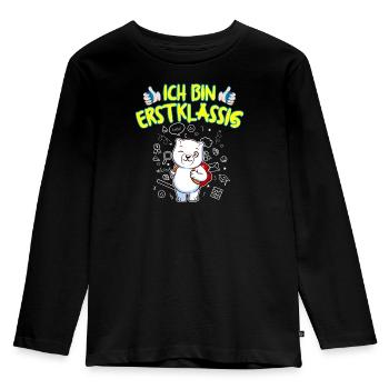 Ich Bin Erstklassig Einschulung Grundschule - Kinder Premium Bio Langarmshirt - Schwarz - Vorne - AI Model Kid Male (0cm)