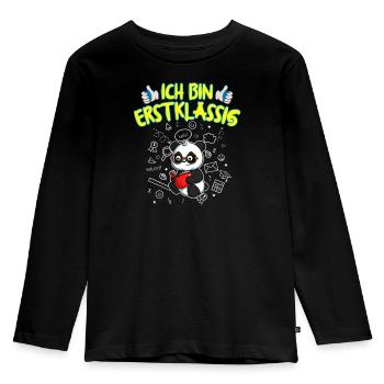 Ich Bin Erstklassig Einschulung Grundschule - Kinder Premium Bio Langarmshirt - Schwarz - Vorne - AI Model Kid Male (0cm)