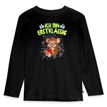 Ich Bin Erstklassig Einschulung Grundschule - Kinder Premium Bio Langarmshirt - Schwarz - Vorne - AI Model Kid Male (0cm)