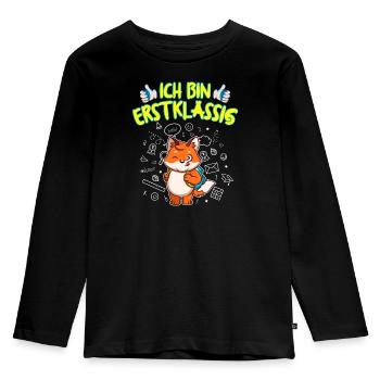 Ich Bin Erstklassig Einschulung Grundschule - Kinder Premium Bio Langarmshirt - Schwarz - Vorne - AI Model Kid Male (0cm)