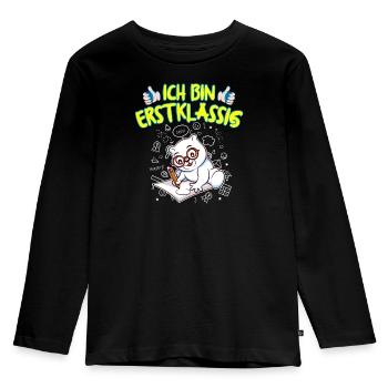 Ich Bin Erstklassig Einschulung Grundschule - Kinder Premium Bio Langarmshirt - Schwarz - Vorne - AI Model Kid Male (0cm)