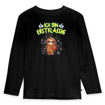 Ich Bin Erstklassig Einschulung Grundschule - Kinder Premium Bio Langarmshirt - Schwarz - Vorne - AI Model Kid Male (0cm)