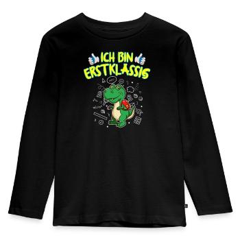 Ich Bin Erstklassig Einschulung Grundschule - Kinder Premium Bio Langarmshirt - Schwarz - Vorne - AI Model Kid Male (0cm)