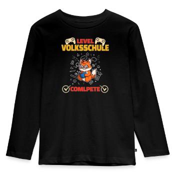 Level Volksschule Complete Gaming Gamer 5. Klasse - Kinder Premium Bio Langarmshirt - Schwarz - Vorne - AI Model Kid Male (0cm)