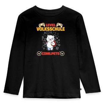 Level Volksschule Complete Gaming Gamer 5. Klasse - Kinder Premium Bio Langarmshirt - Schwarz - Vorne - AI Model Kid Male (0cm)
