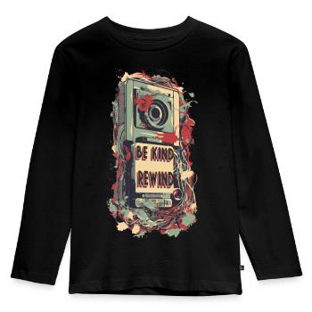 VHS Nostalgia - Kids' Premium Longsleeve Shirt - black - Front - AI Model Kid Male (0cm)