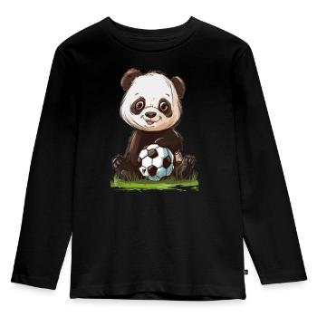 Football Panda Bear - Panda bear birthday football - Kids' Premium Longsleeve Shirt - black - Front - AI Model Kid Male (0cm)