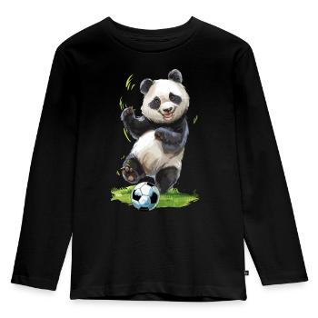 Fußball Panda Ballon de football Soccer Calcio - T-shirt manches longues Premium Enfant - noir - Devant - AI Model Kid Male (0cm)