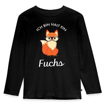 Ich Bin Halt Ein Fuchs - Kinder Premium Bio Langarmshirt - Schwarz - Vorne - AI Model Kid Male (0cm)